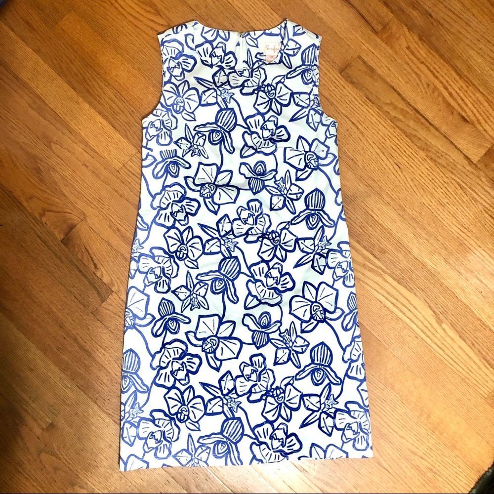 Persifor Margot Shift Dress Blue White Floral Cotton XS - Picture 4 of 7